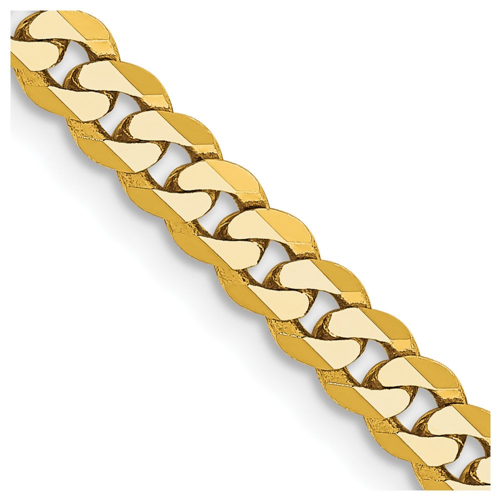 14K 3.9mm Flat Beveled Curb with Lobster Clasp Chain