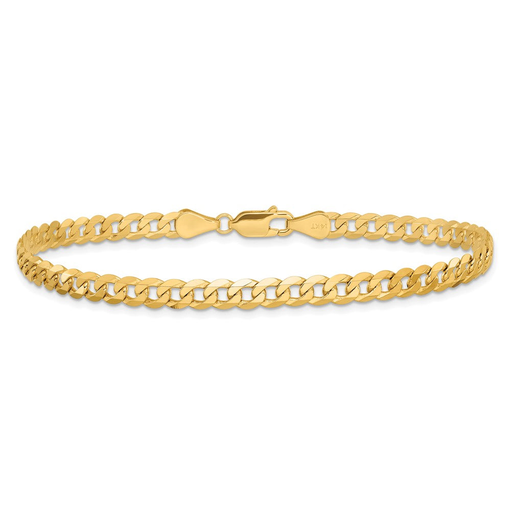 14K 4.75mm Flat Beveled Curb with Lobster Clasp Chain