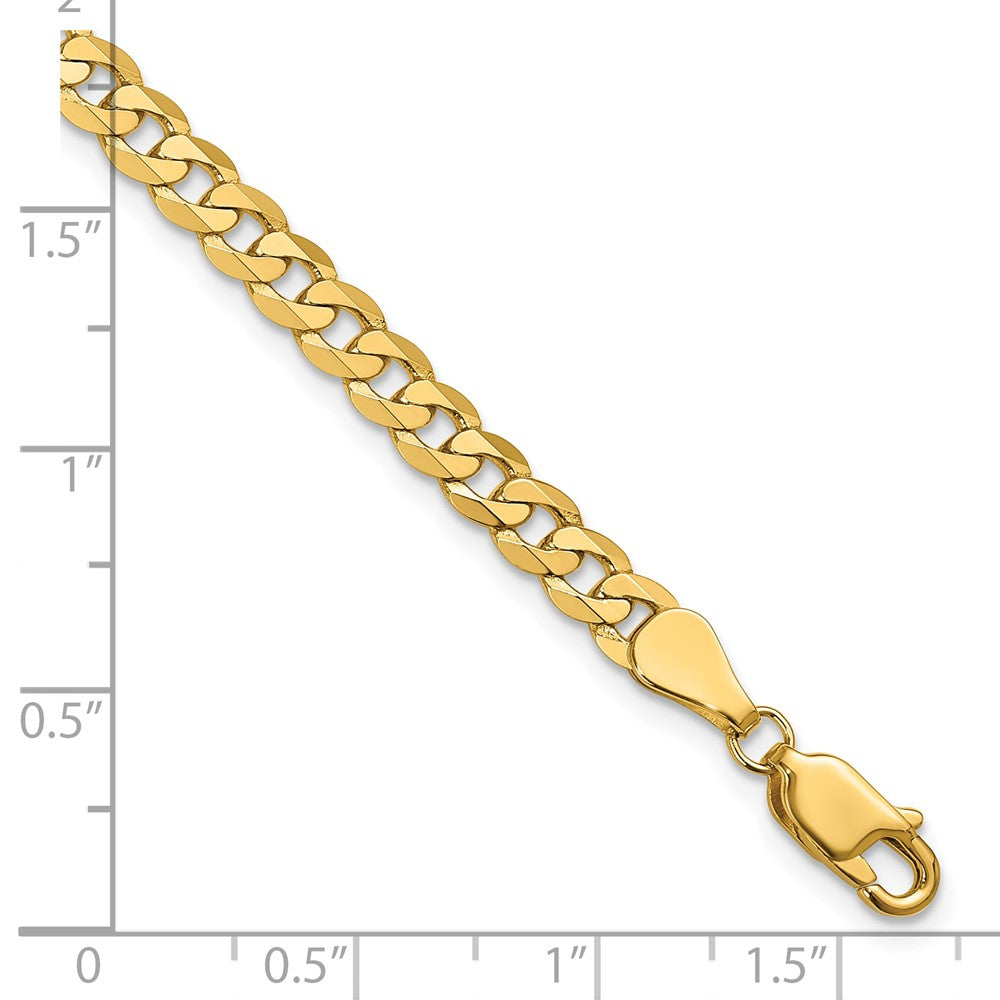 14K 4.75mm Flat Beveled Curb with Lobster Clasp Chain