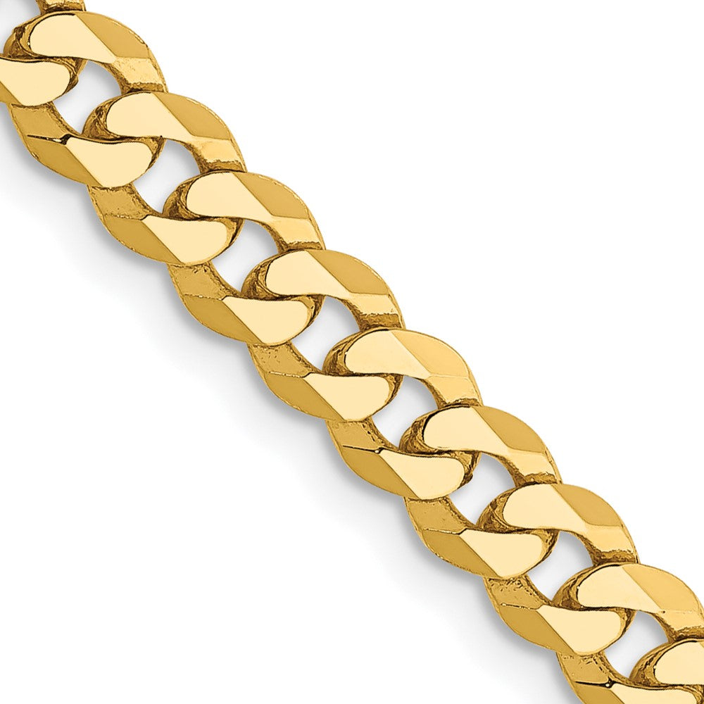 14K 4.75mm Flat Beveled Curb with Lobster Clasp Chain
