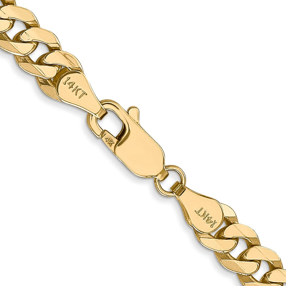 14K 5.75mm Flat Beveled Curb with Lobster Clasp Chain