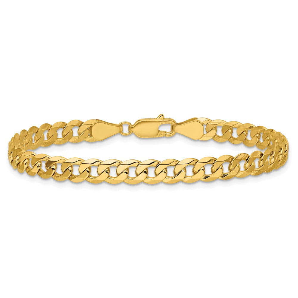 14K 5.75mm Flat Beveled Curb with Lobster Clasp Chain