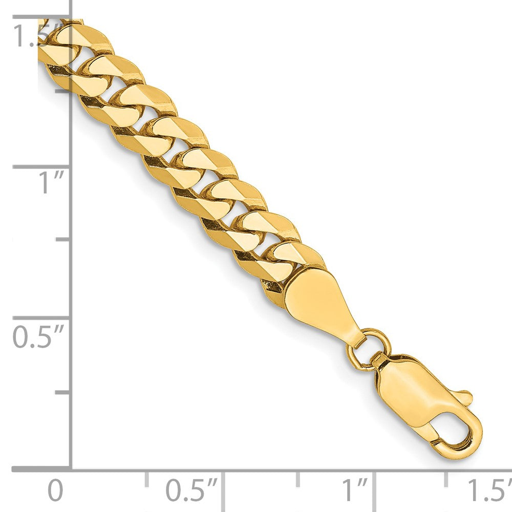 14K 5.75mm Flat Beveled Curb with Lobster Clasp Chain