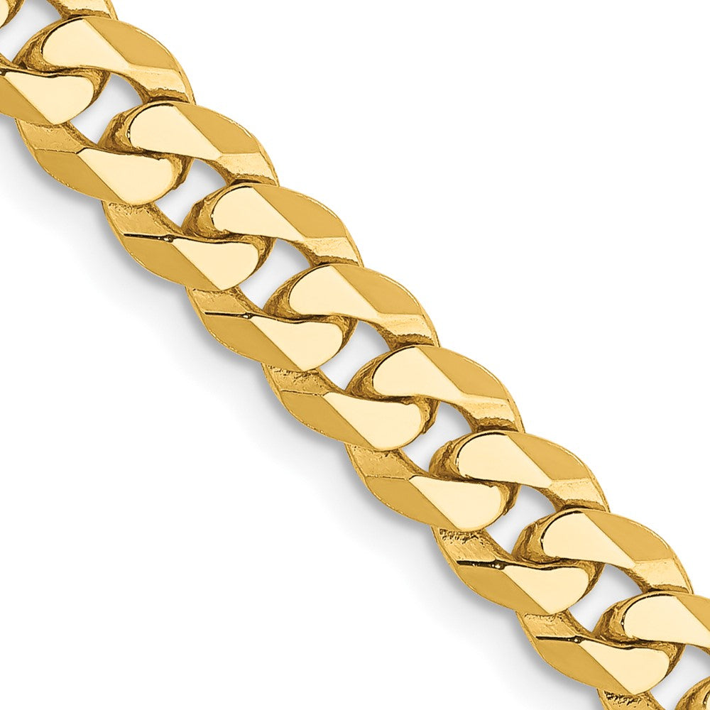 14K 5.75mm Flat Beveled Curb with Lobster Clasp Chain