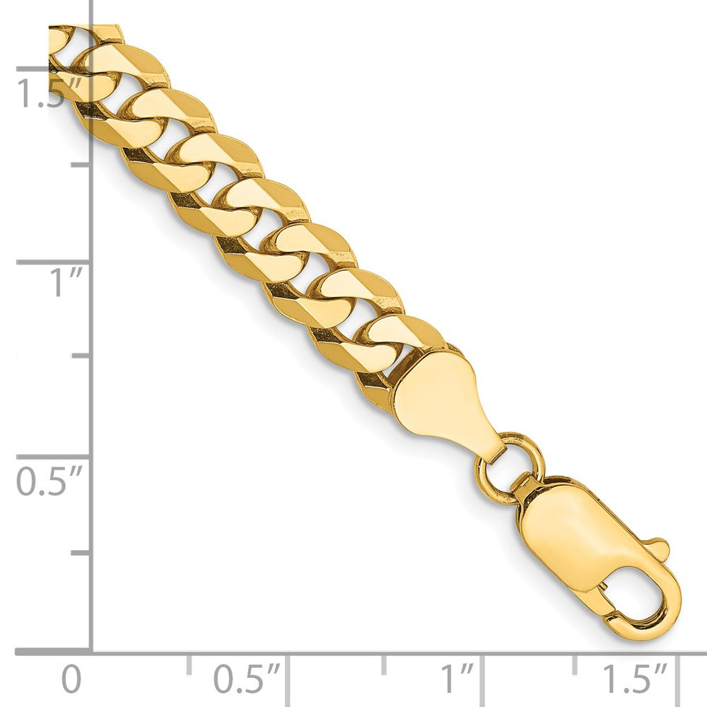 14K 6.25mm Flat Beveled Curb with Lobster Clasp Chain
