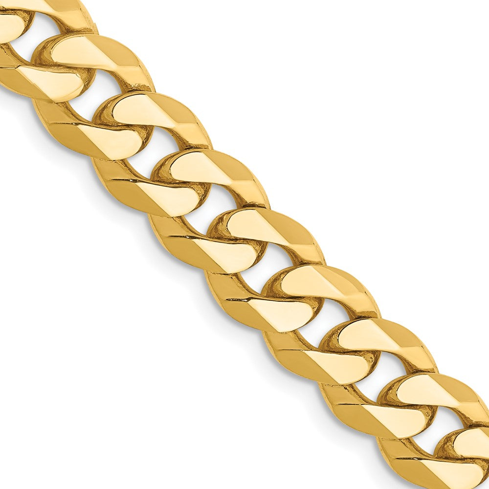14K 8.5mm Flat Beveled Curb with Lobster Clasp Chain