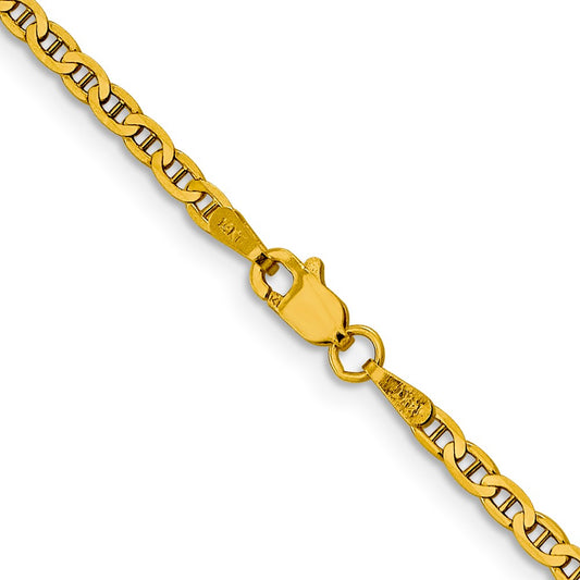 14K 2.4mm Concave Anchor with Lobster Clasp Chain