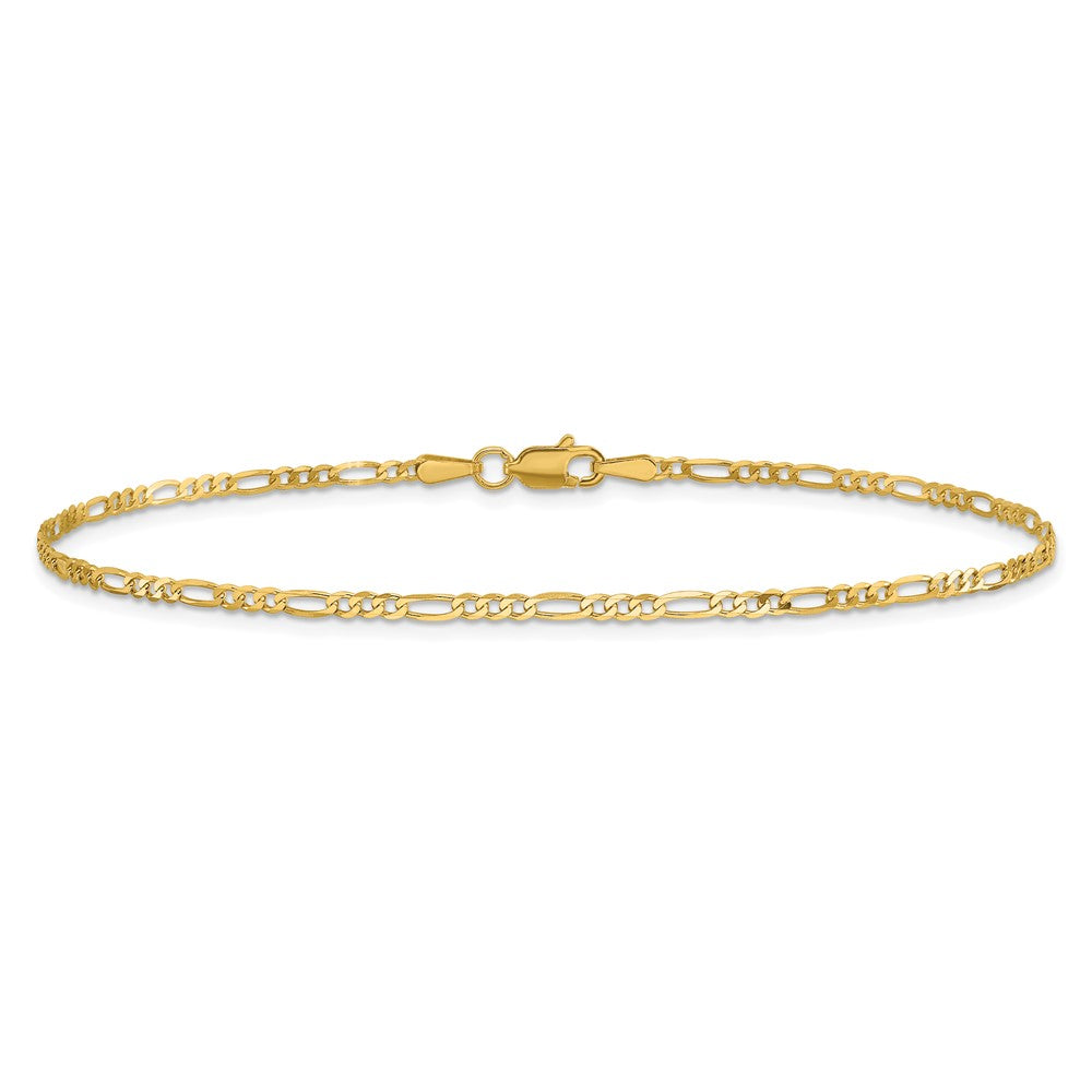 14K 1.8mm Flat Figaro with Lobster Clasp Anklet