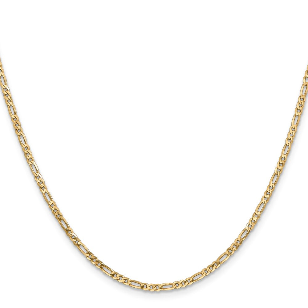14K 2.25mm Flat Figaro with Lobster Clasp Chain