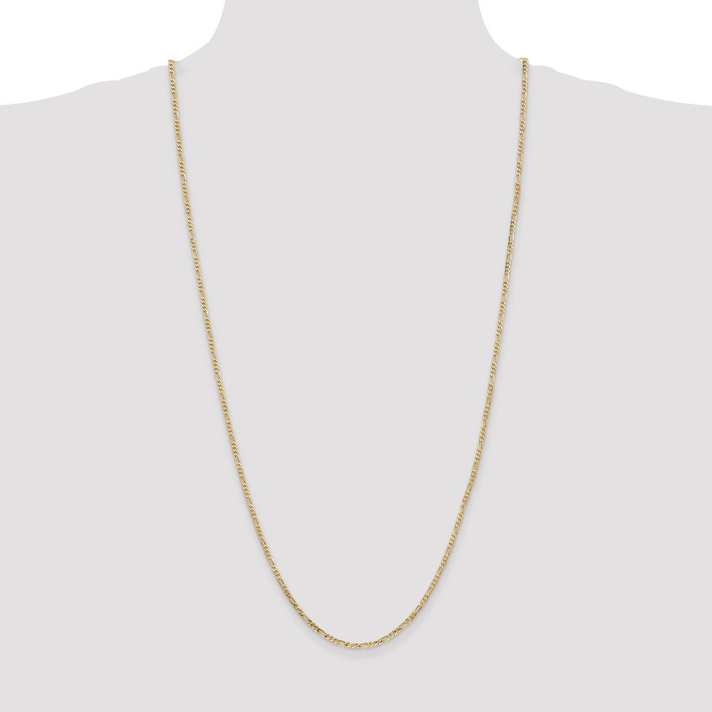 14K 2.25mm Flat Figaro with Lobster Clasp Chain