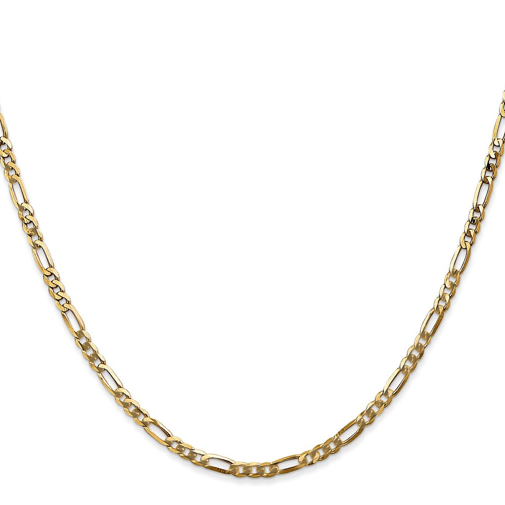 14K 2.75mm Flat Figaro with Lobster Clasp Chain