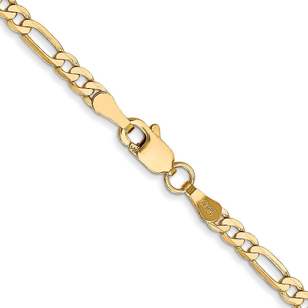 14K 2.75mm Flat Figaro with Lobster Clasp Chain