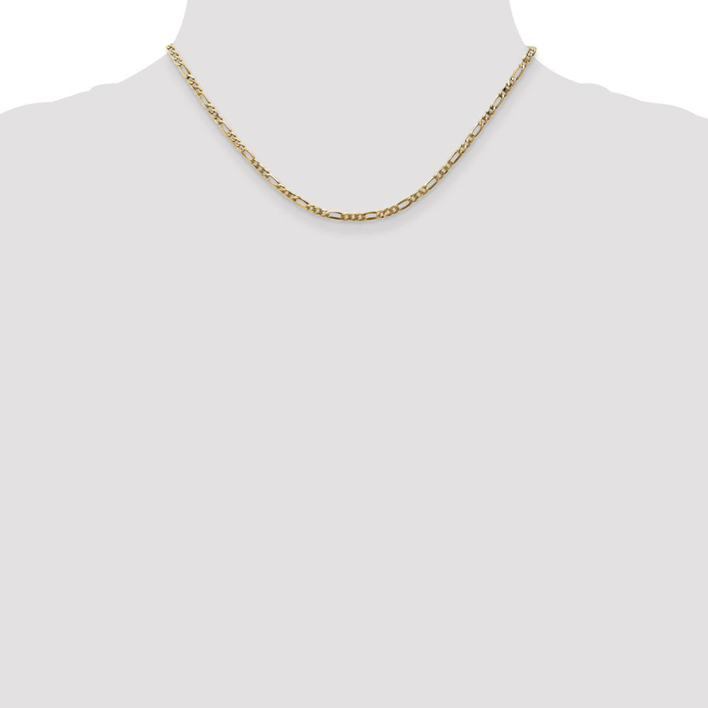 14K 2.75mm Flat Figaro with Lobster Clasp Chain