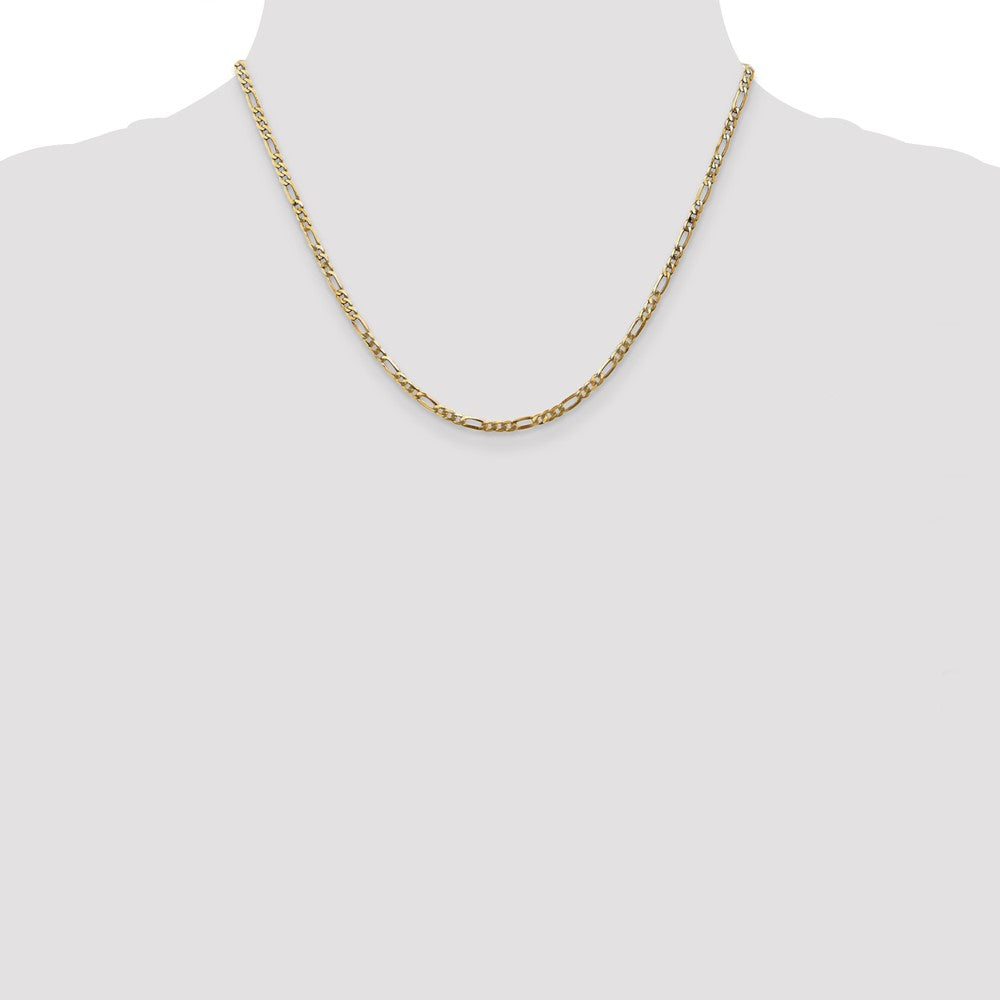 14K 2.75mm Flat Figaro with Lobster Clasp Chain