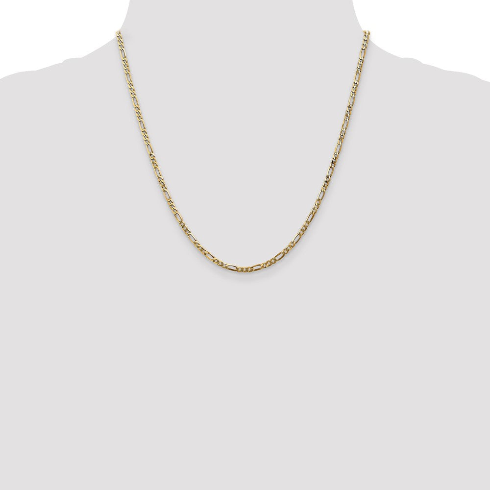 14K 2.75mm Flat Figaro with Lobster Clasp Chain