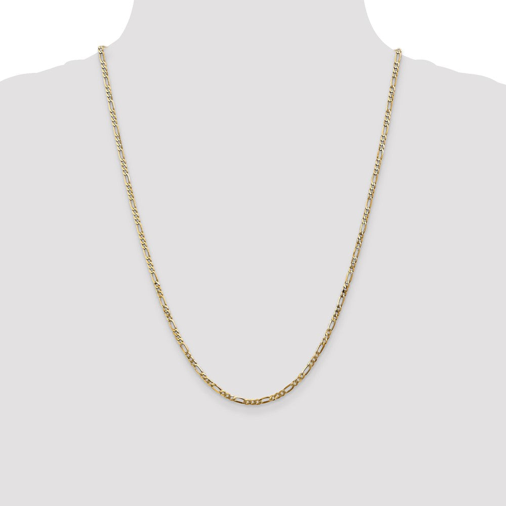 14K 2.75mm Flat Figaro with Lobster Clasp Chain