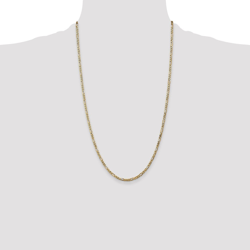 14K 2.75mm Flat Figaro with Lobster Clasp Chain