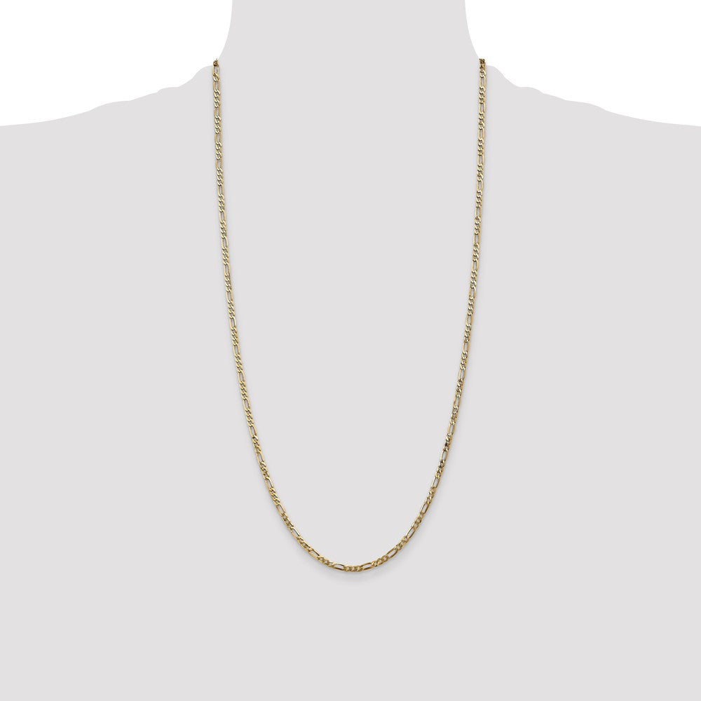 14K 2.75mm Flat Figaro with Lobster Clasp Chain
