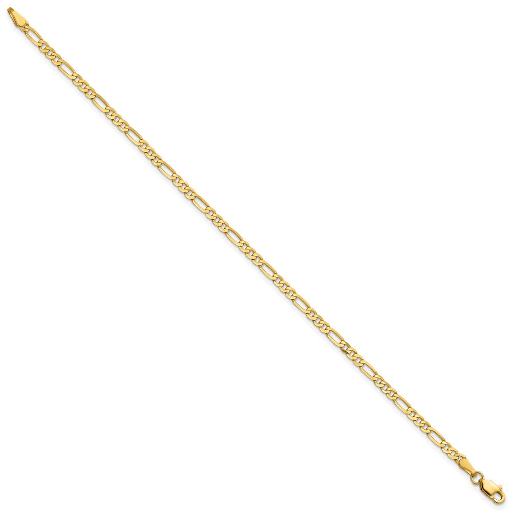 14K 2.75mm Flat Figaro with Lobster Clasp Bracelet