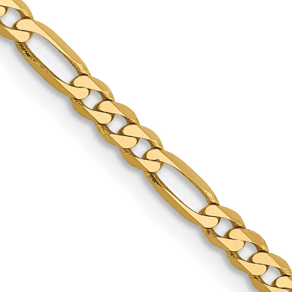 14K 2.75mm Flat Figaro with Lobster Clasp Chain