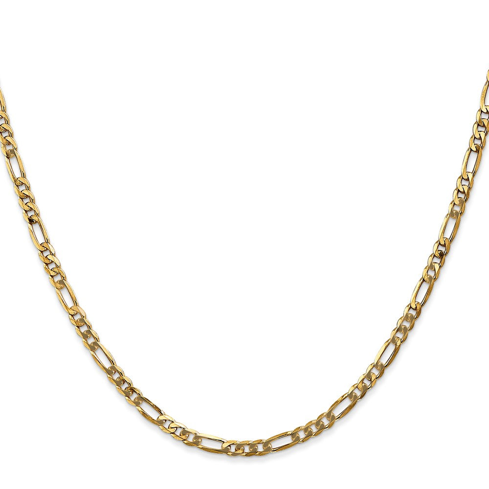14K 3mm Flat Figaro with Lobster Clasp Chain