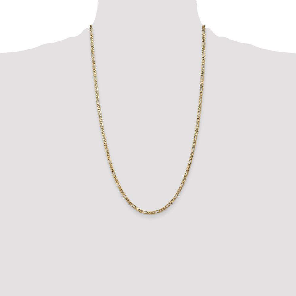 14K 3mm Flat Figaro with Lobster Clasp Chain