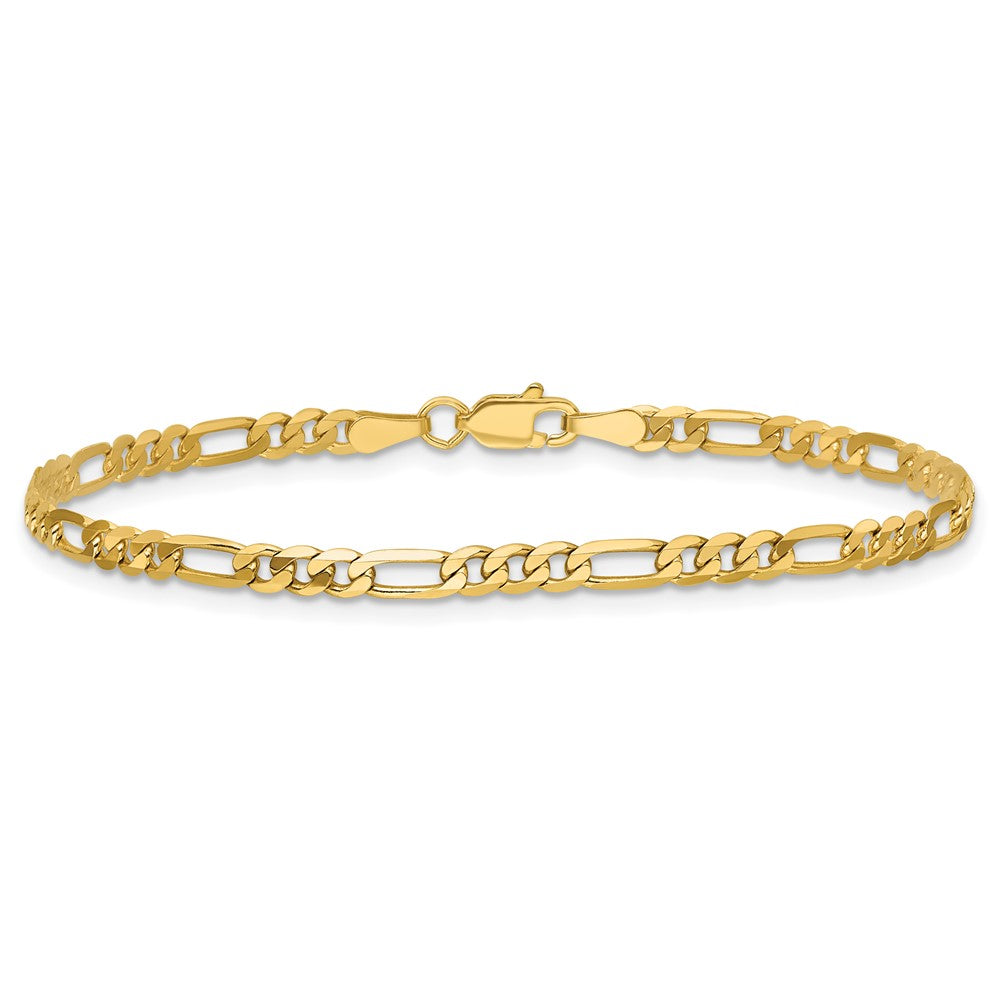14k 3mm Flat Figaro Chain
