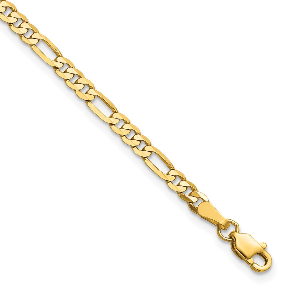 14K 3mm Flat Figaro with Lobster Clasp Bracelet