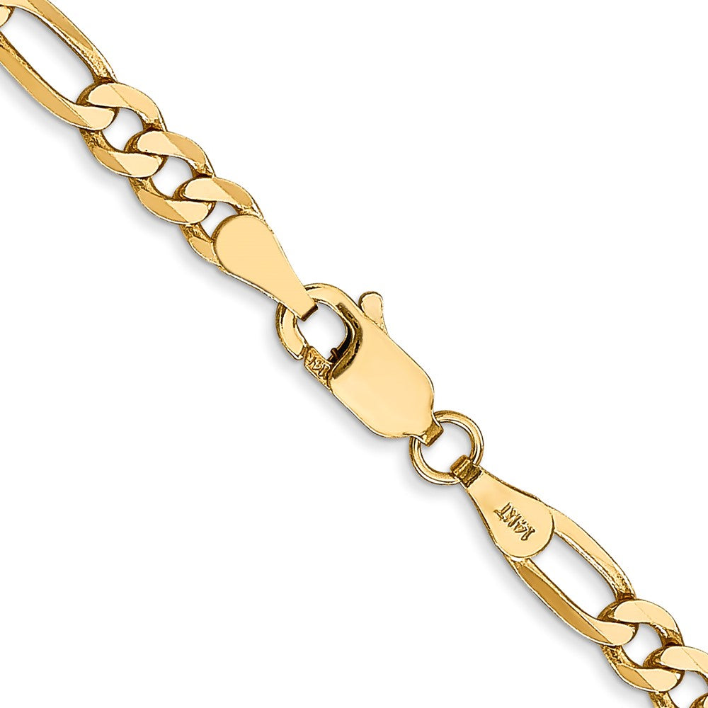 14K 4mm Flat Figaro with Lobster Clasp Chain