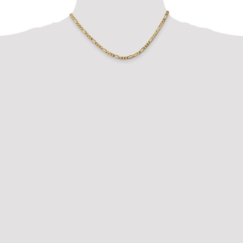 14K 4mm Flat Figaro with Lobster Clasp Chain