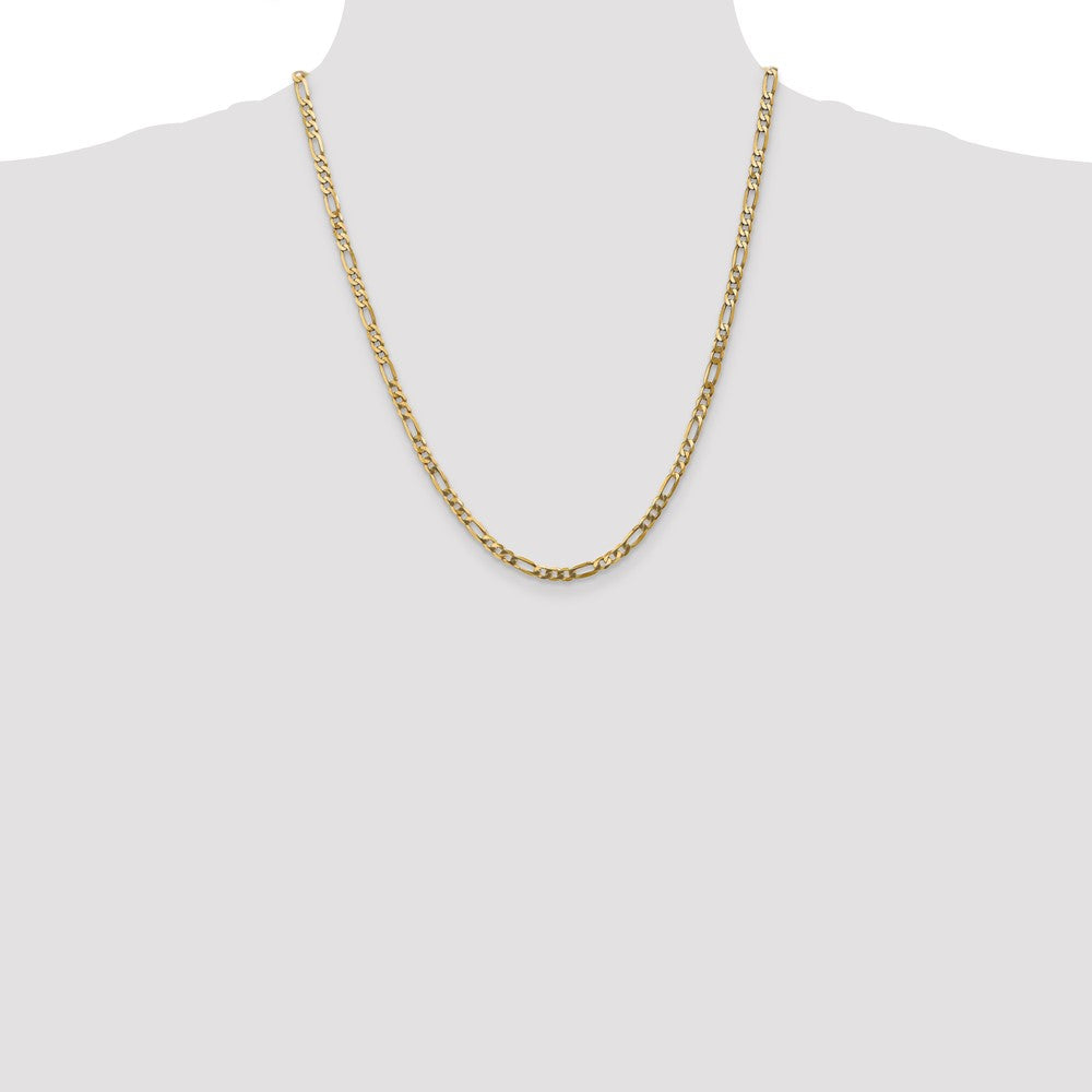 14K 4mm Flat Figaro with Lobster Clasp Chain
