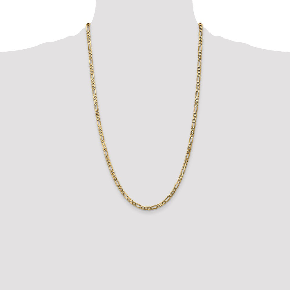 14K 4mm Flat Figaro with Lobster Clasp Chain