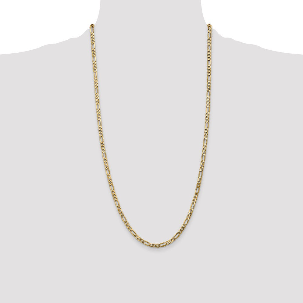 14K 4mm Flat Figaro with Lobster Clasp Chain