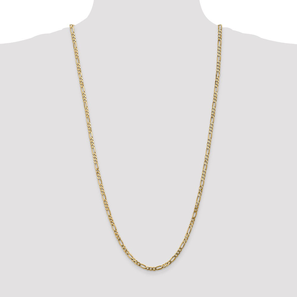 14K 4mm Flat Figaro with Lobster Clasp Chain