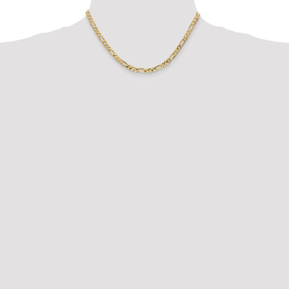 14K 4.75mm Flat Figaro with Lobster Clasp Chain