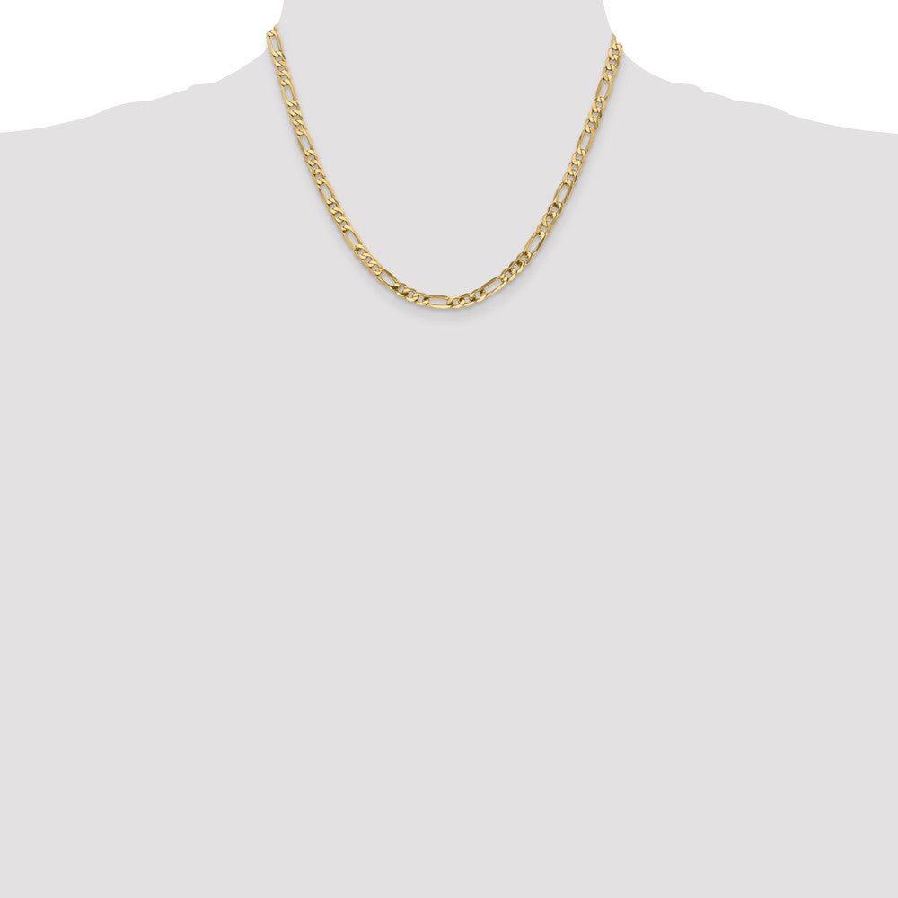 14K 4.75mm Flat Figaro with Lobster Clasp Chain