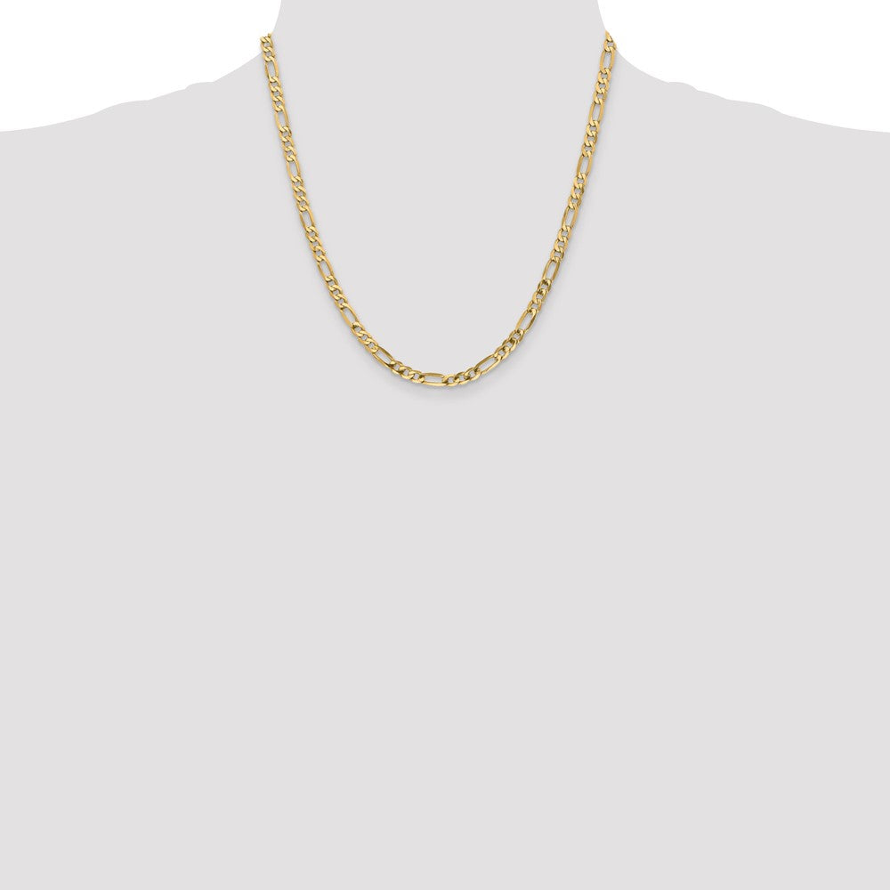 14K 4.75mm Flat Figaro with Lobster Clasp Chain