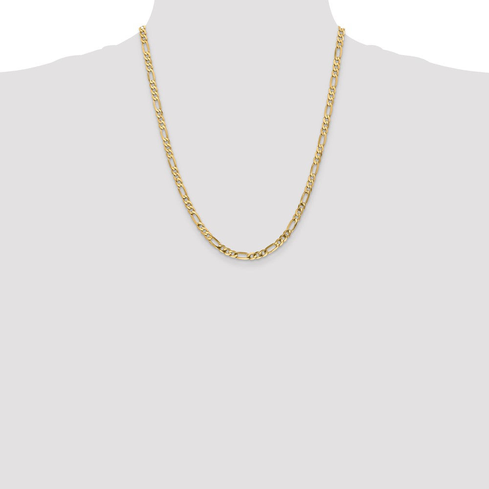 14K 4.75mm Flat Figaro with Lobster Clasp Chain