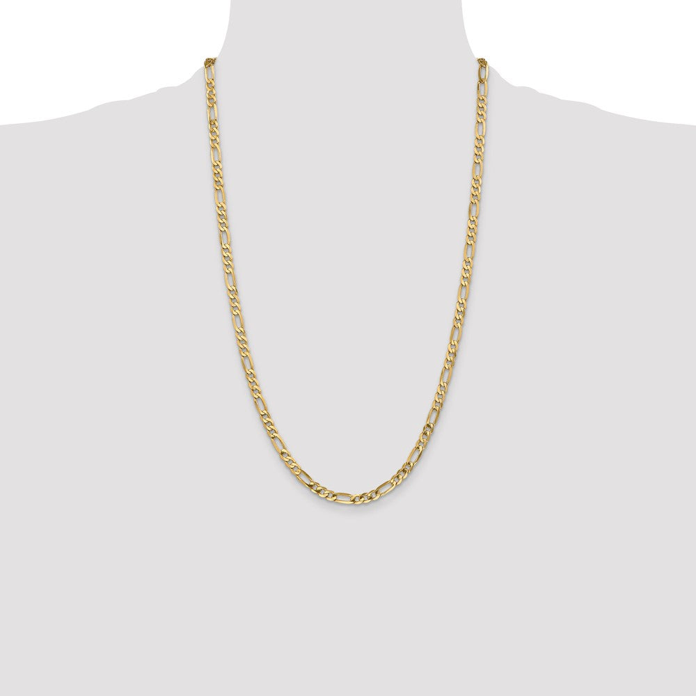 14K 4.75mm Flat Figaro with Lobster Clasp Chain