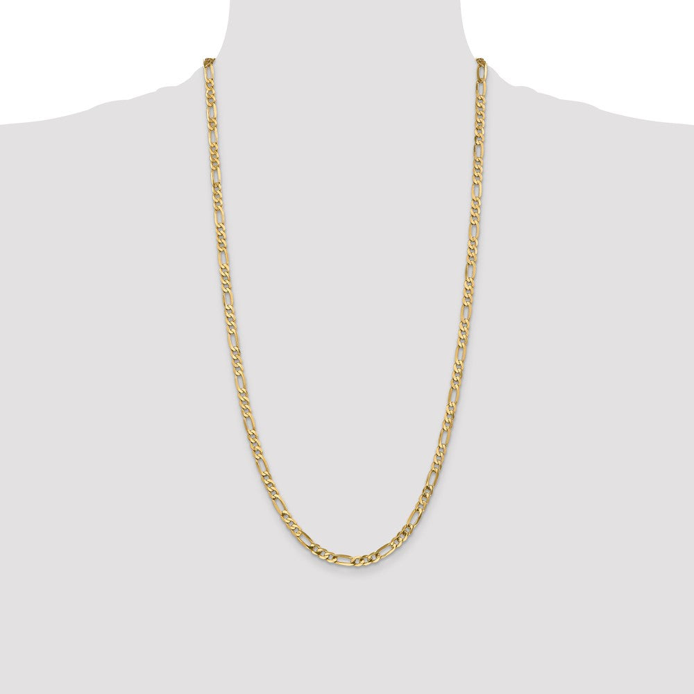 14K 4.75mm Flat Figaro with Lobster Clasp Chain