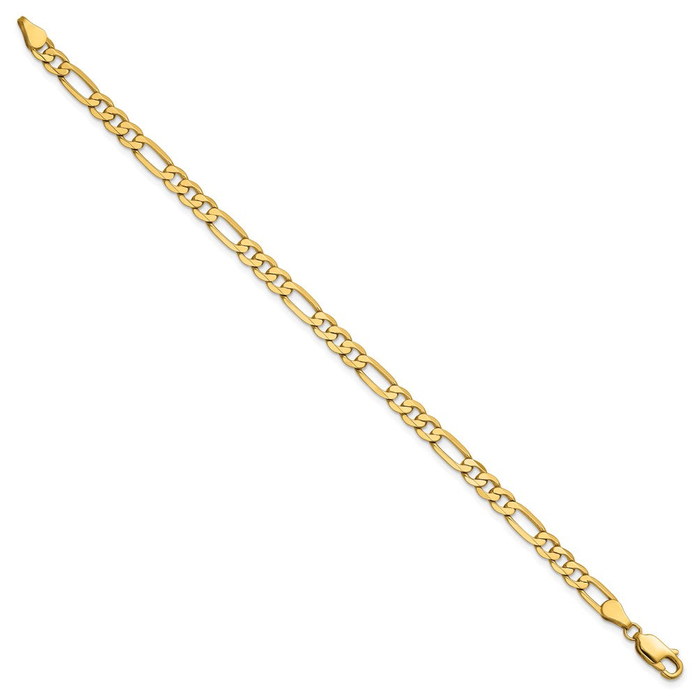 14K 4.75mm Flat Figaro with Lobster Clasp Bracelet