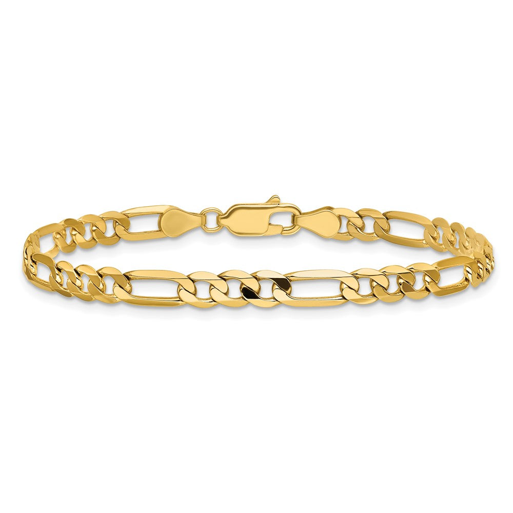 14K 4.75mm Flat Figaro with Lobster Clasp Bracelet