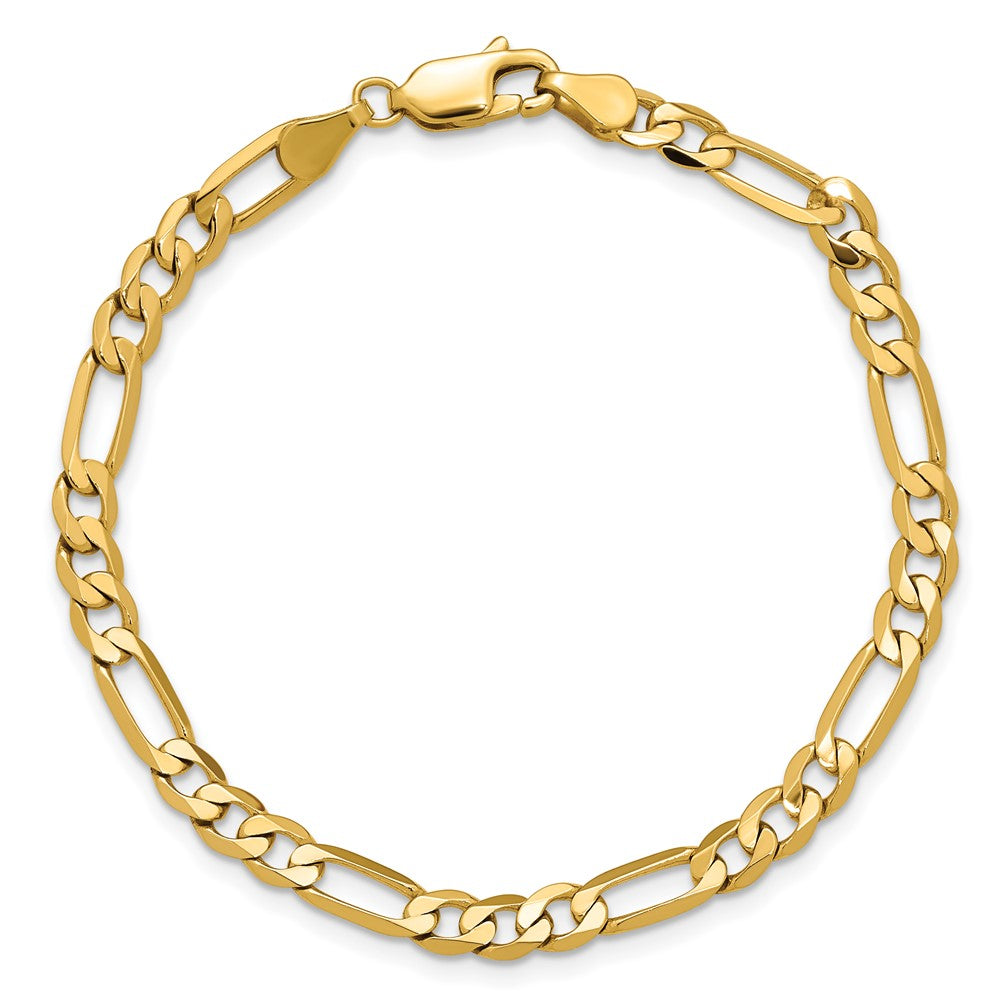 14K 4.75mm Flat Figaro with Lobster Clasp Bracelet