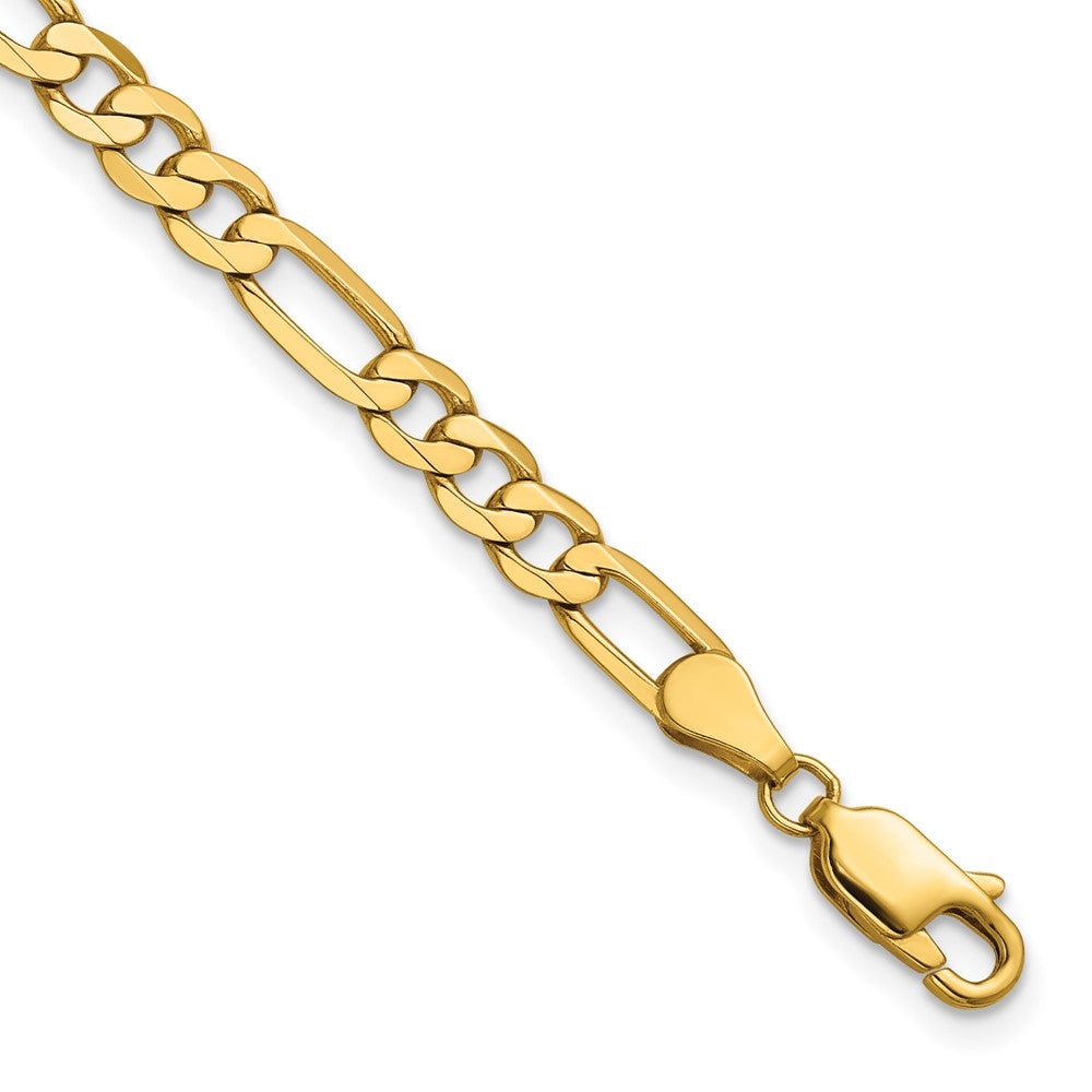 14K 4.75mm Flat Figaro with Lobster Clasp Bracelet