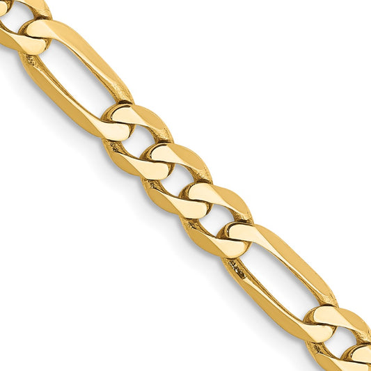 14K 4.75mm Flat Figaro with Lobster Clasp Chain