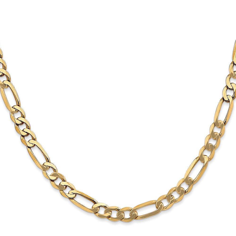 14K 5.25mm Flat Figaro with Lobster Clasp Chain