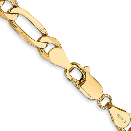 14K 5.25mm Flat Figaro with Lobster Clasp Chain