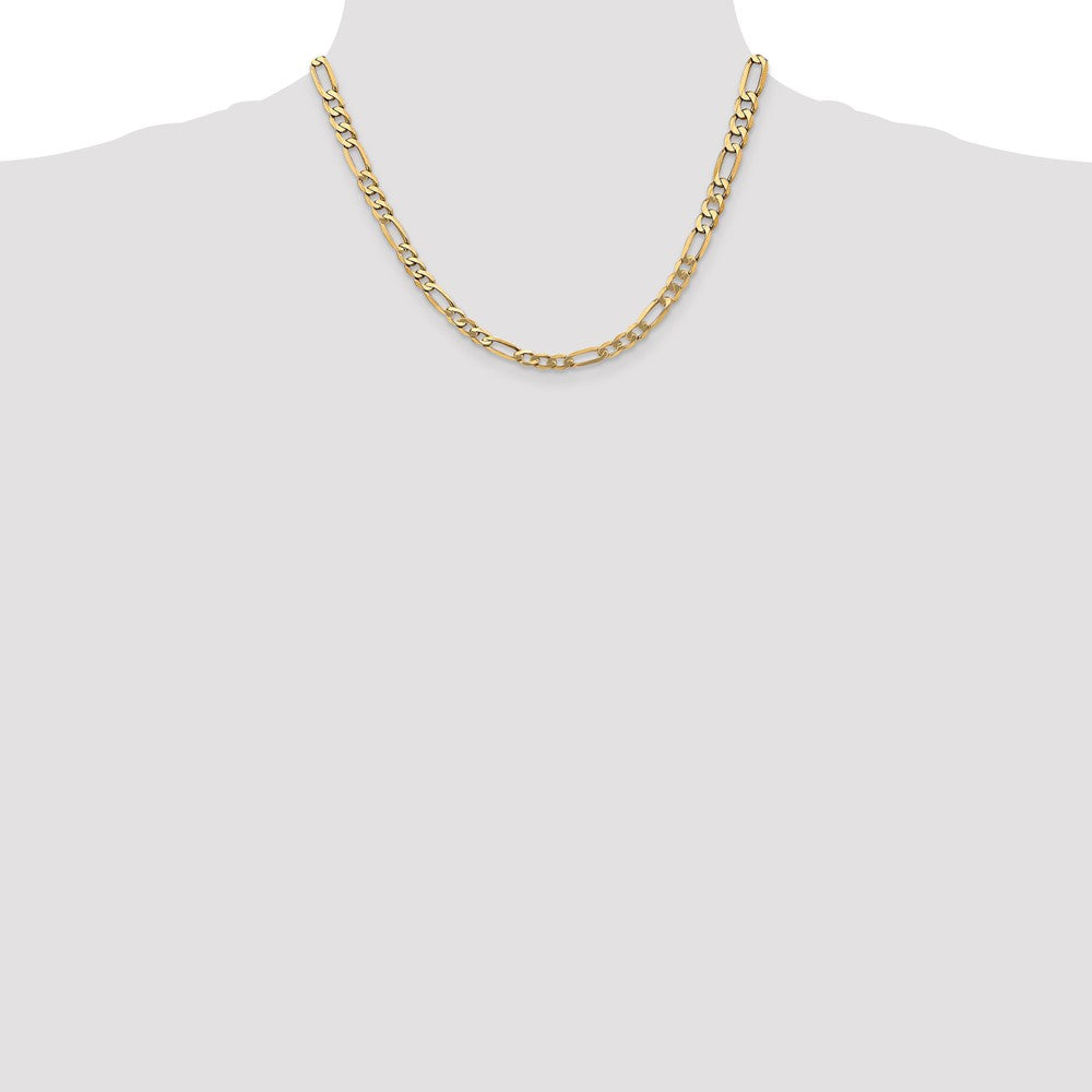 14K 5.25mm Flat Figaro with Lobster Clasp Chain