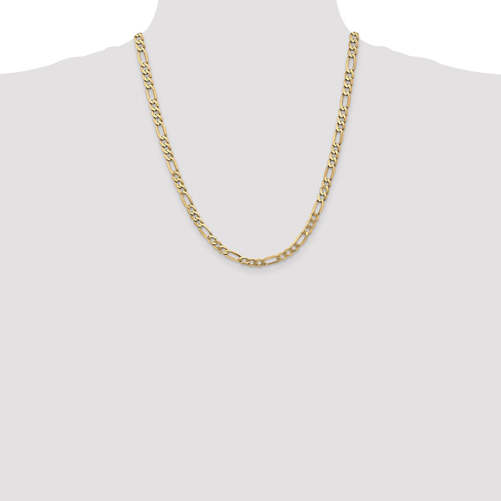 14K 5.25mm Flat Figaro with Lobster Clasp Chain