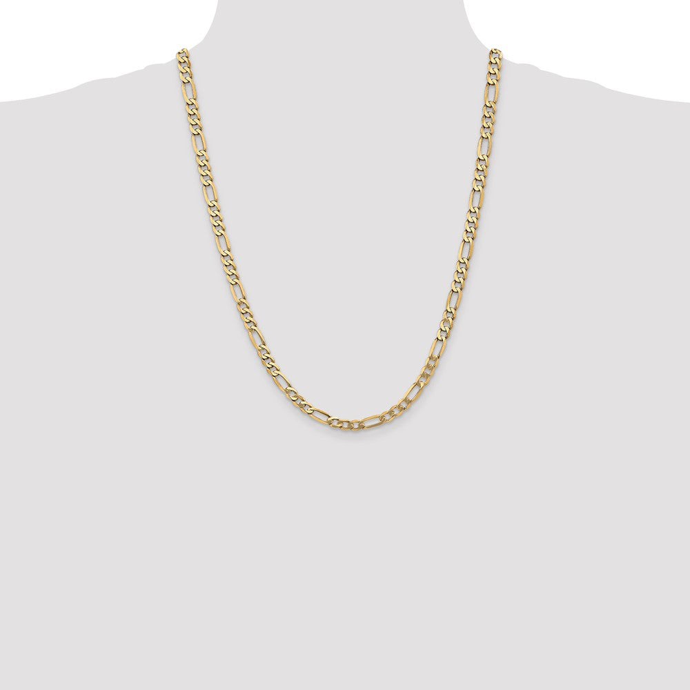 14K 5.25mm Flat Figaro with Lobster Clasp Chain
